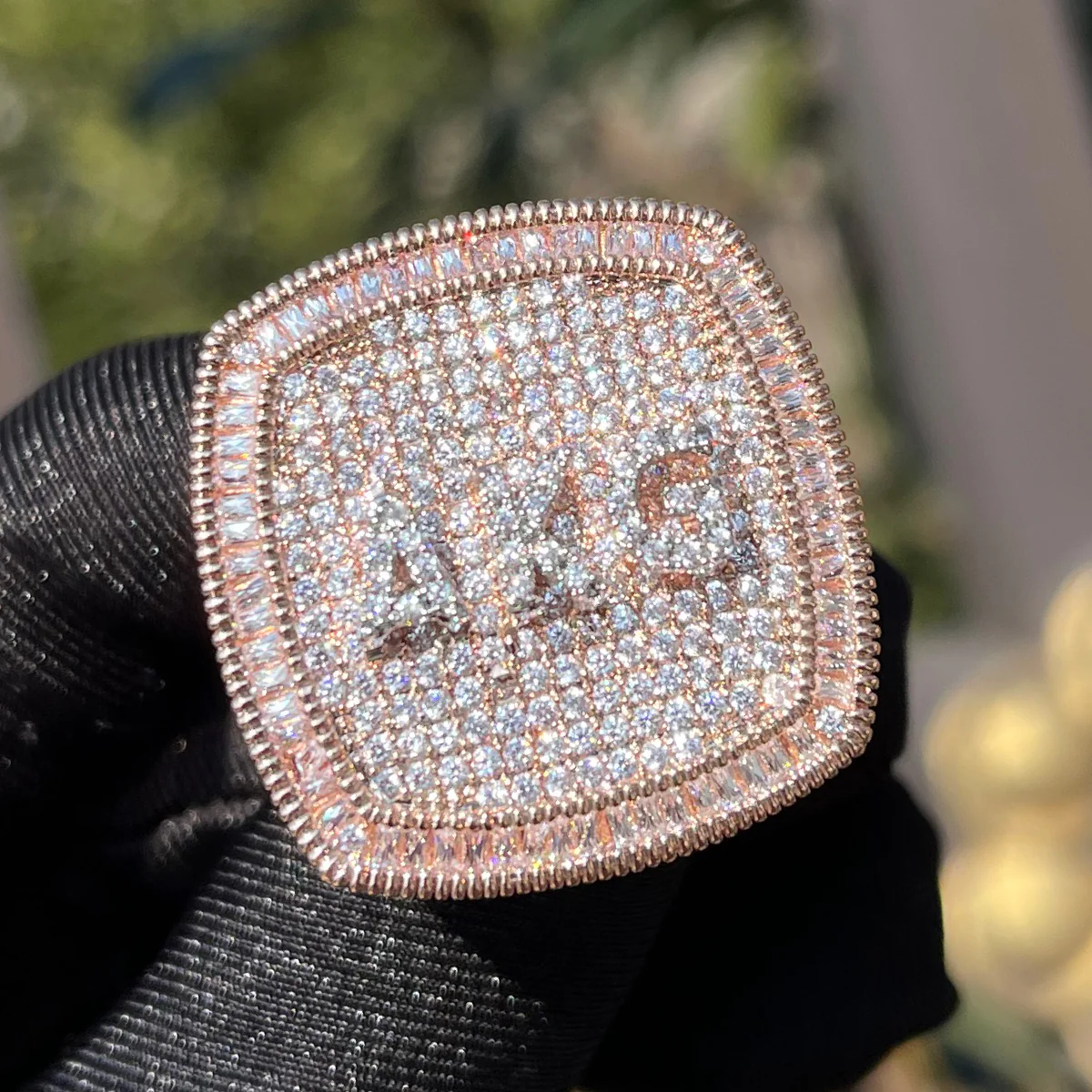 Iced Out Custom Letters Diamond Ring - Image 12