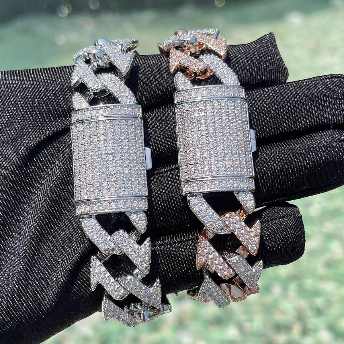 15MM Lightning Link Iced Out Diamond Bracelet - Image 4