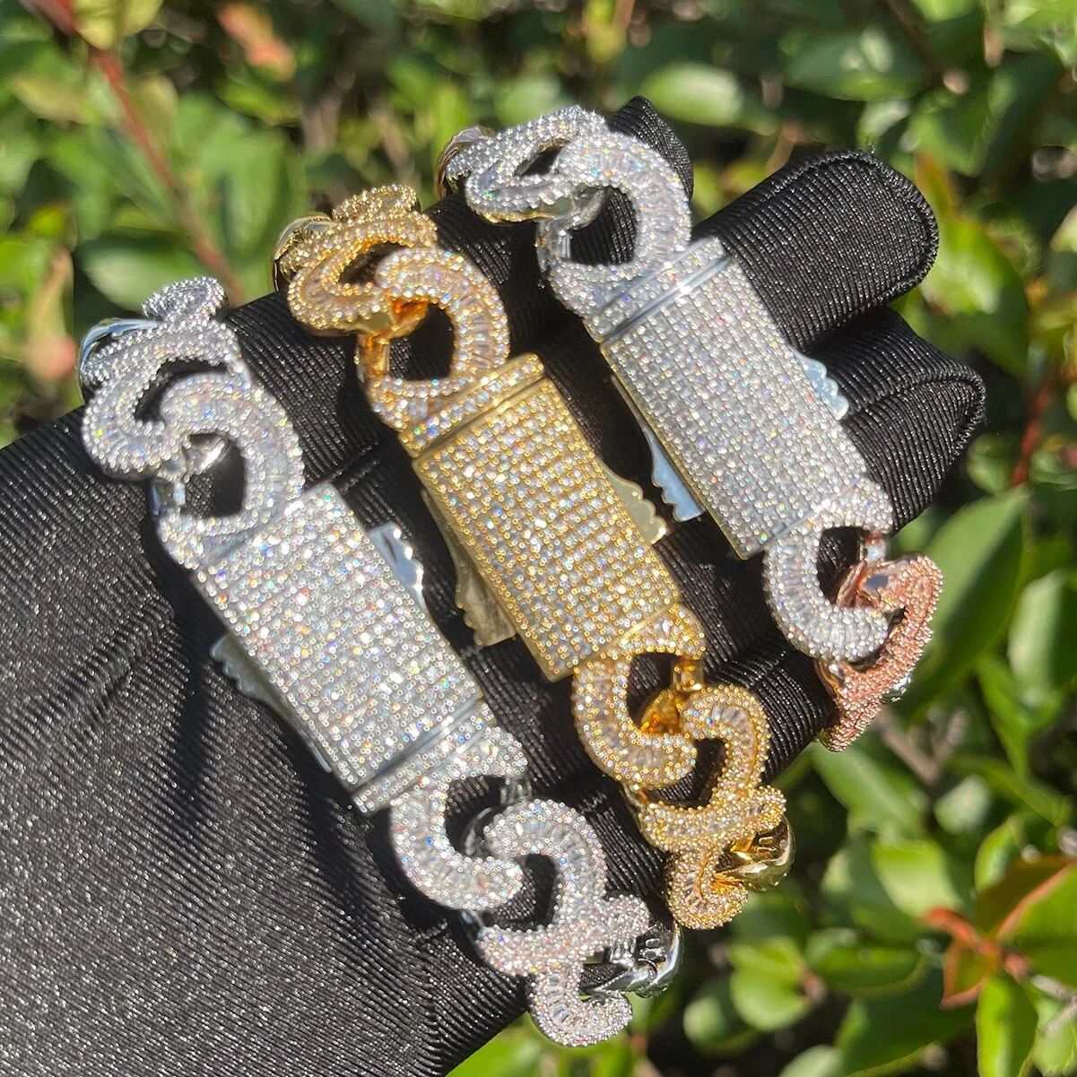 18mm Infinity Link Double Clasp Iced Out Diamond Bracelet - Image 6