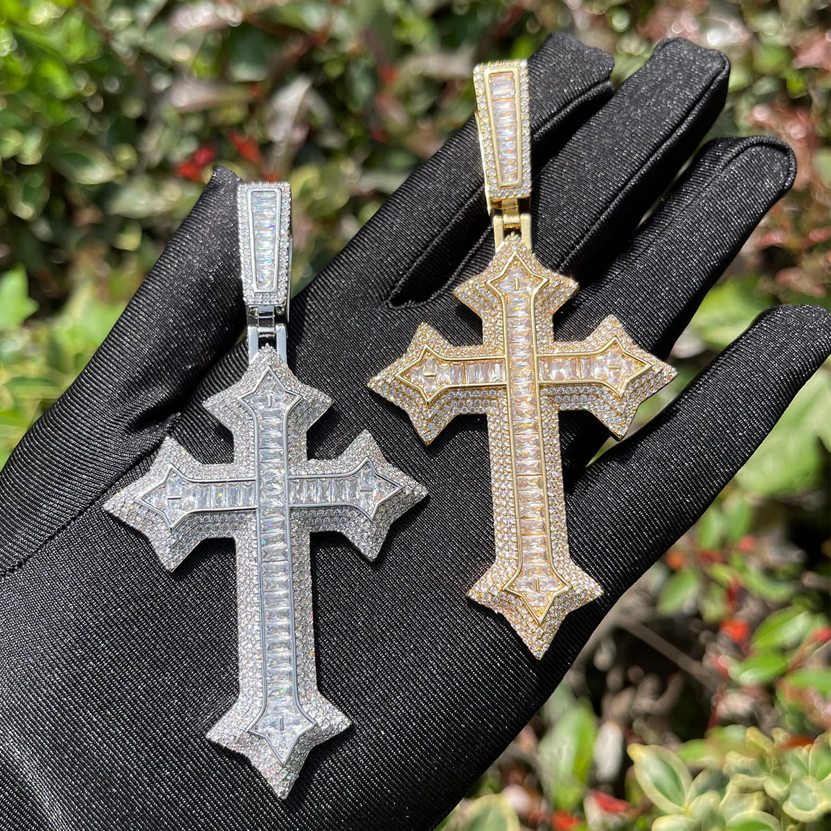 Eternal Ice Cross Iced Out Diamond Pendant Necklace - Image 10