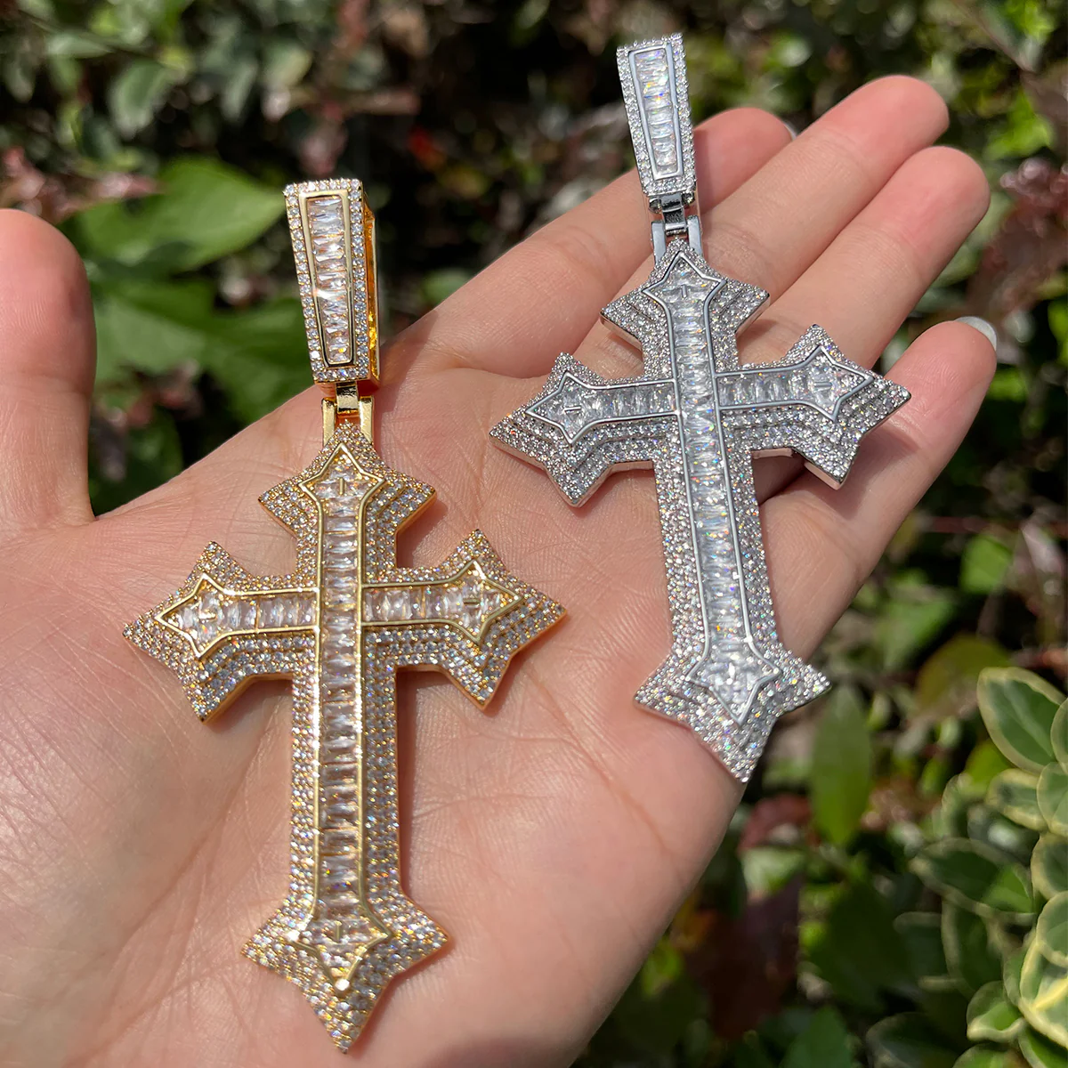 Eternal Ice Cross Iced Out Diamond Pendant Necklace - Image 11