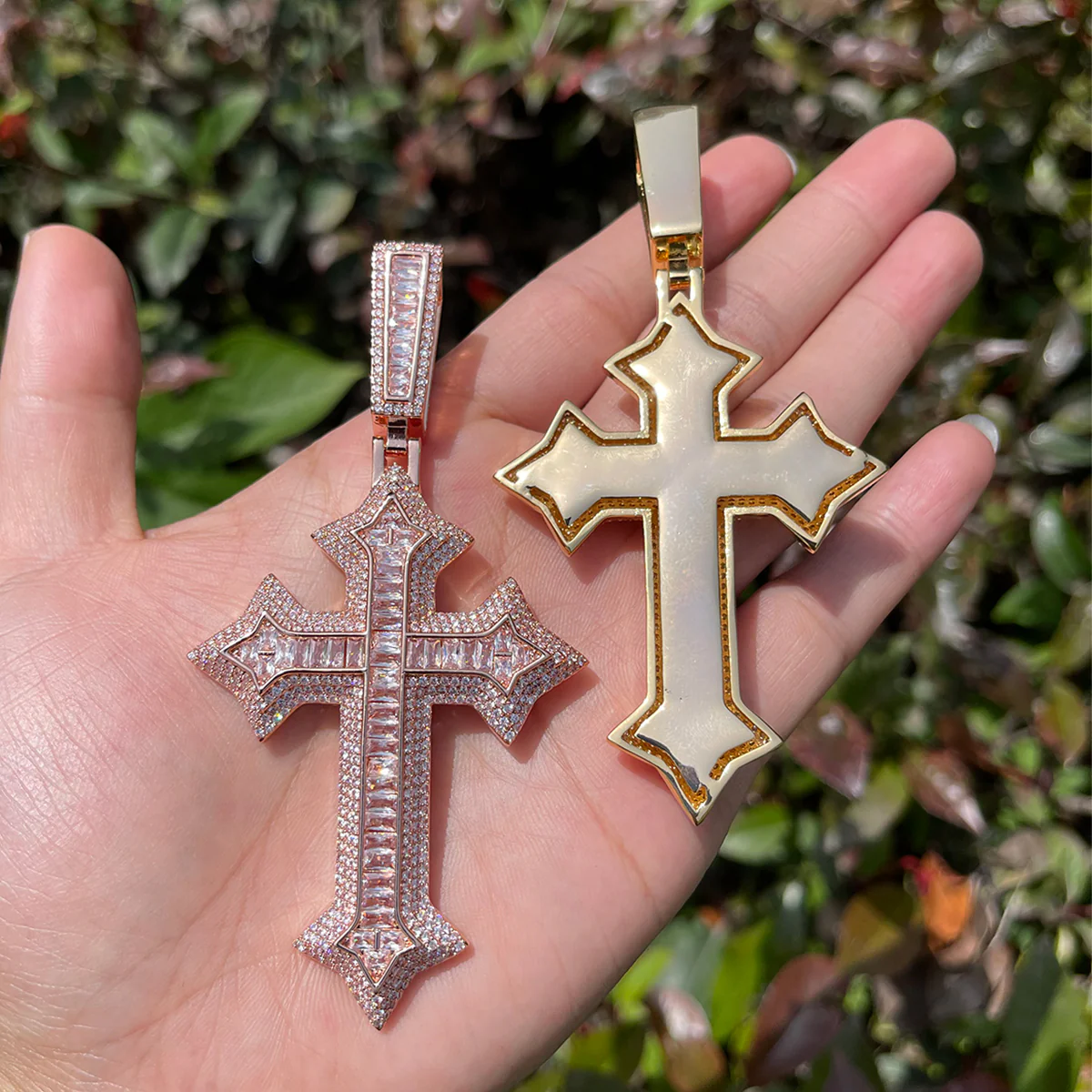 Eternal Ice Cross Iced Out Diamond Pendant Necklace - Image 12