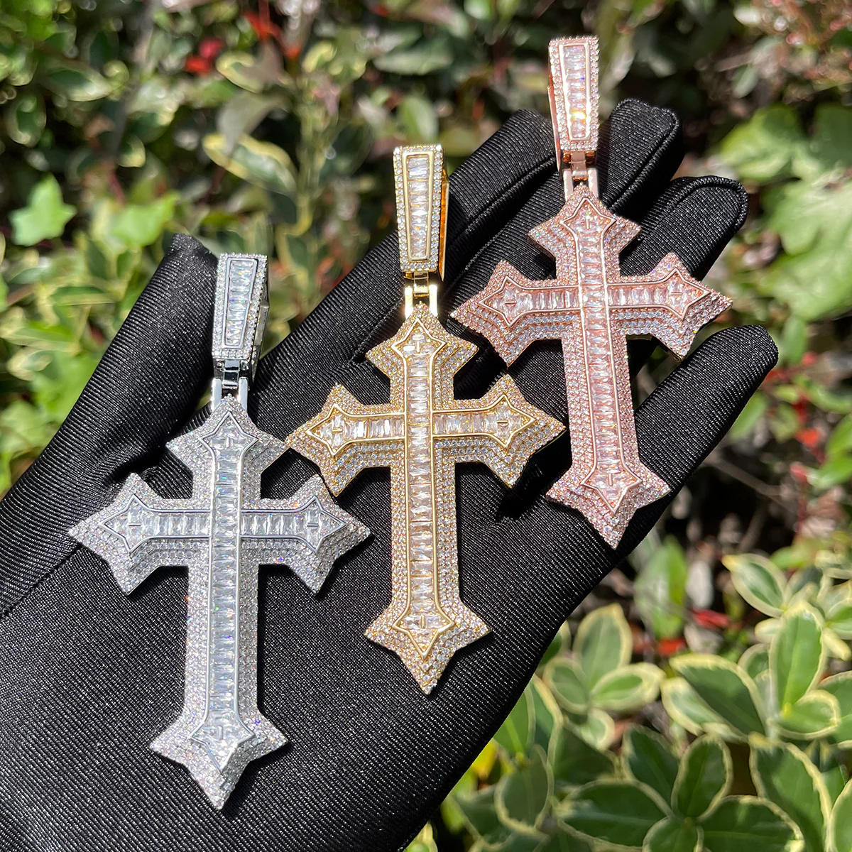 Eternal Ice Cross Iced Out Diamond Pendant Necklace - Image 13