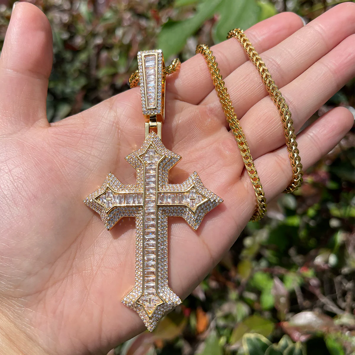 Eternal Ice Cross Iced Out Diamond Pendant Necklace - Image 8