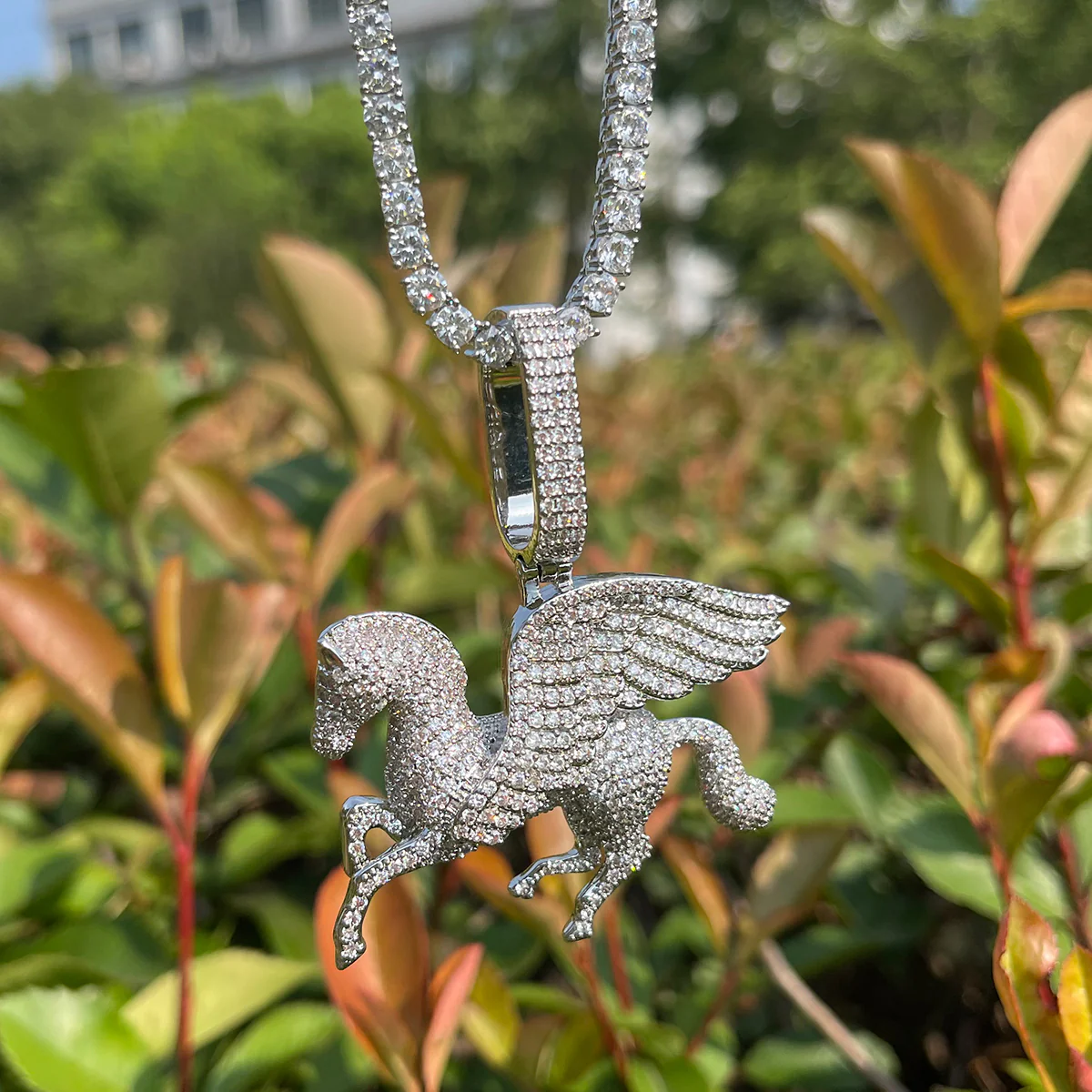 Pegasus Iced Out Diamond Pendant Necklace - Image 3