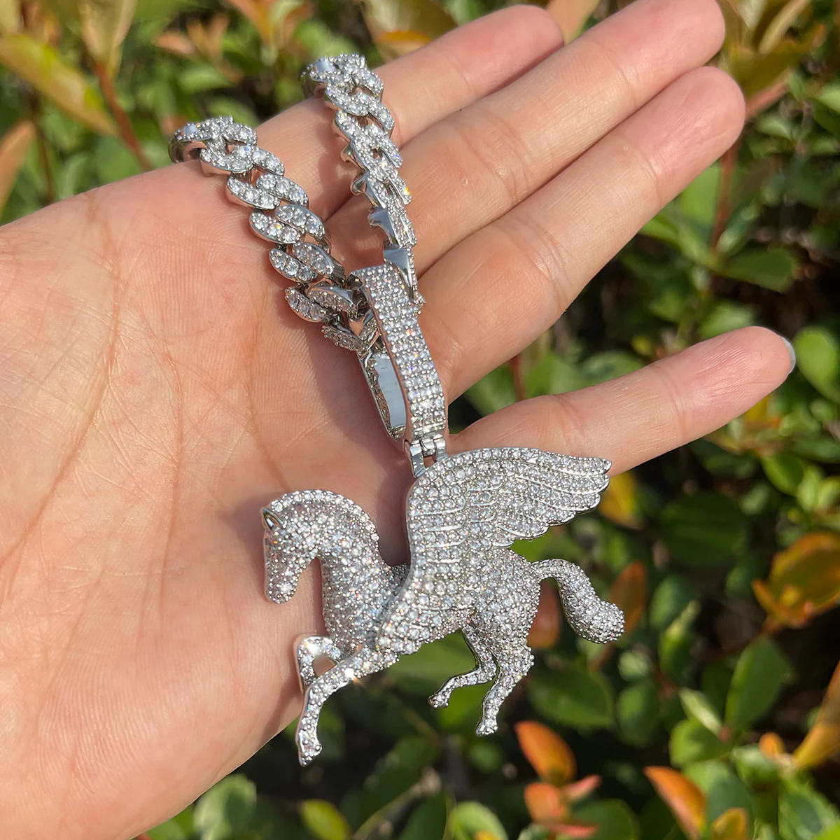 Pegasus Iced Out Diamond Pendant Necklace - Image 4