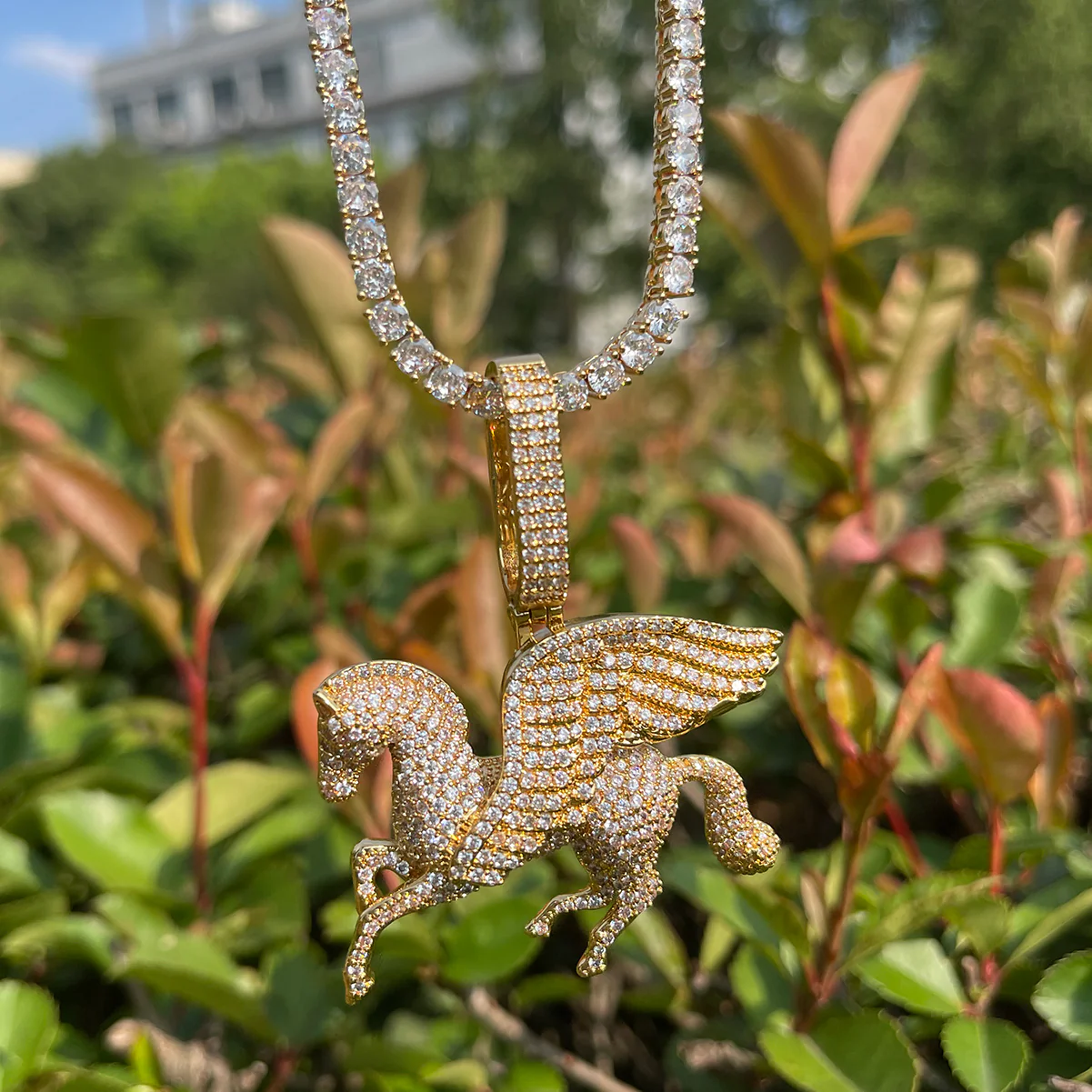 Pegasus Iced Out Diamond Pendant Necklace - Image 6