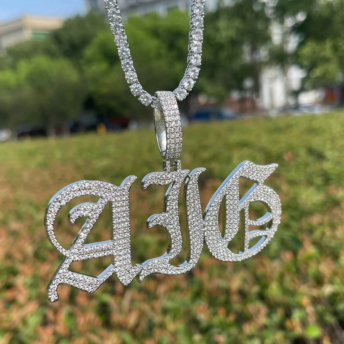 Thin Luxury Iced Out Personalized Custom Name Necklace Pendant - Image 11