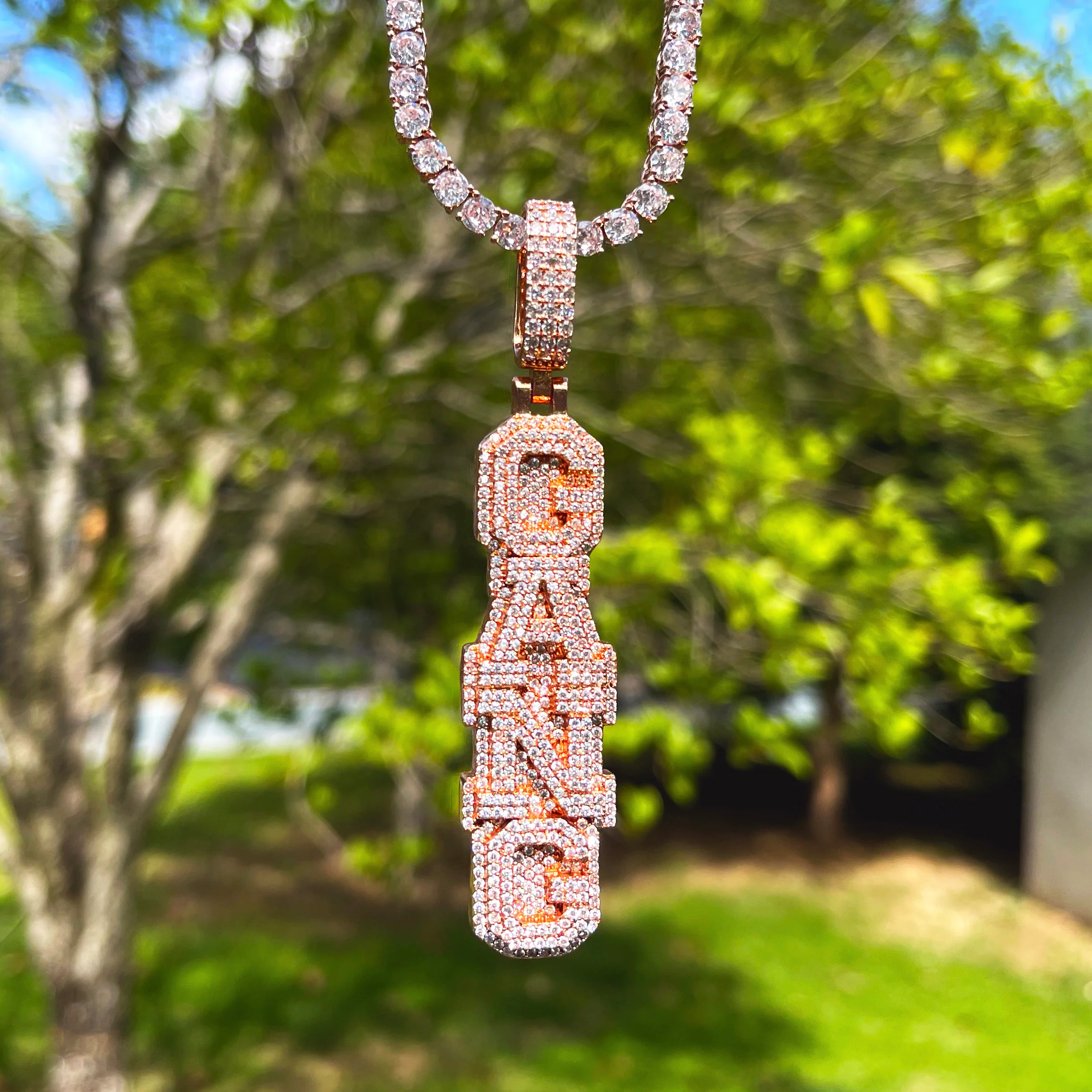 Stacked Letters Iced Out Personalized Custom Name Necklace Pendant - Image 10