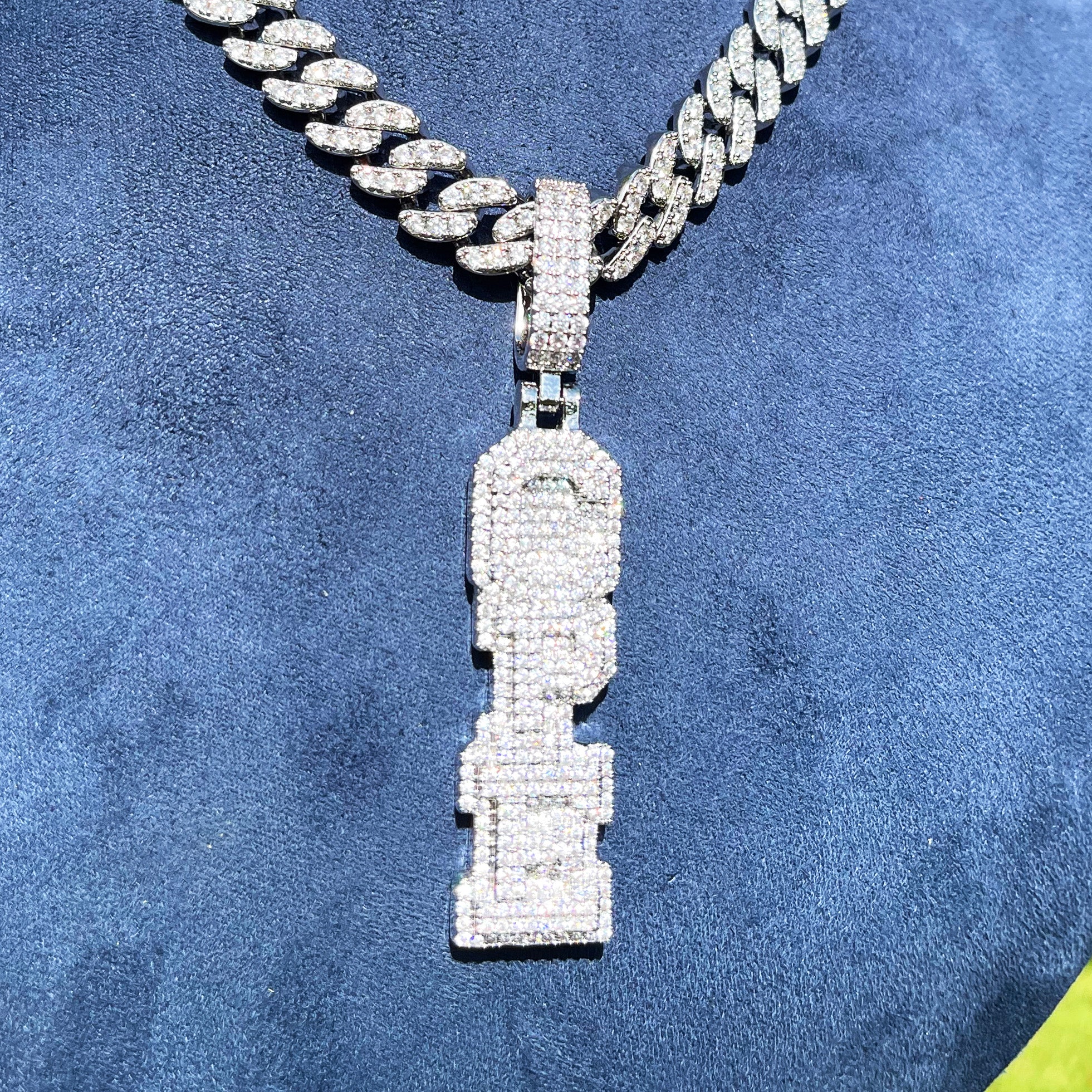 Stacked Letters Iced Out Personalized Custom Name Necklace Pendant - Image 4