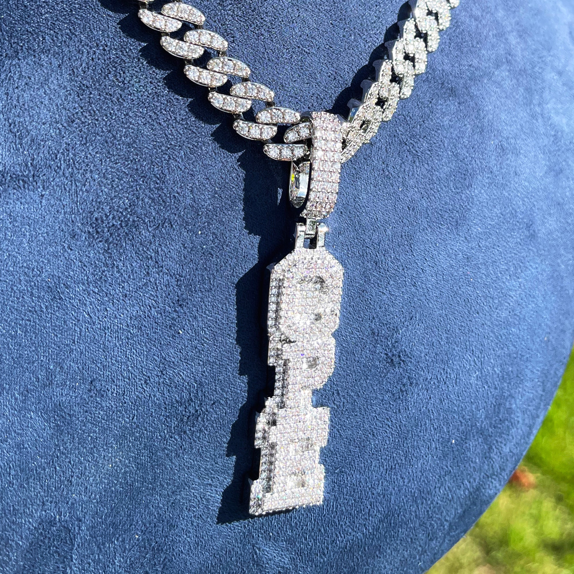 Stacked Letters Iced Out Personalized Custom Name Necklace Pendant - Image 5