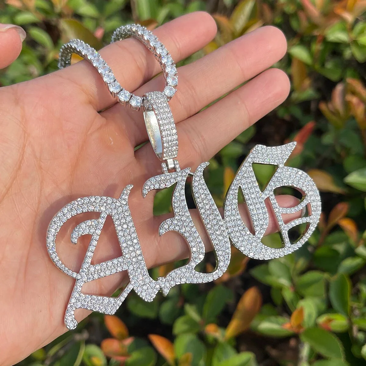 Thin Luxury Iced Out Personalized Custom Name Necklace Pendant - Image 2