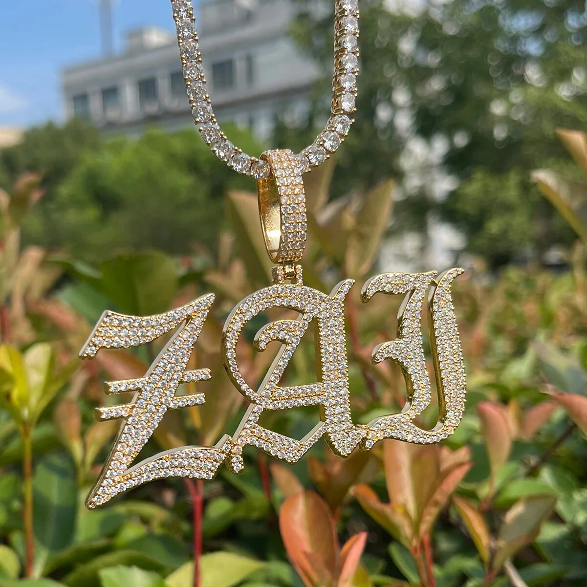 Thin Luxury Iced Out Personalized Custom Name Necklace Pendant - Image 5
