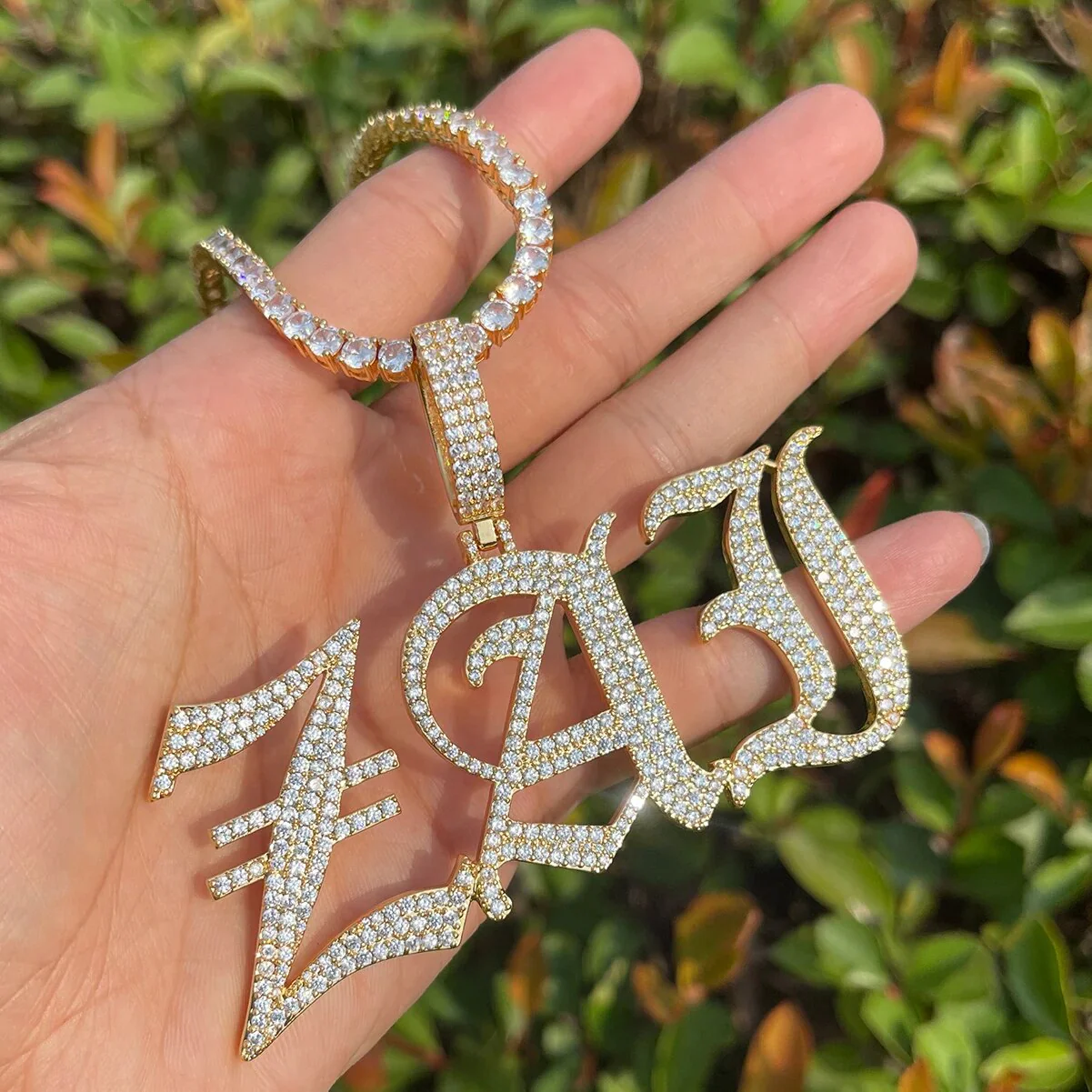 Thin Luxury Iced Out Personalized Custom Name Necklace Pendant - Image 9