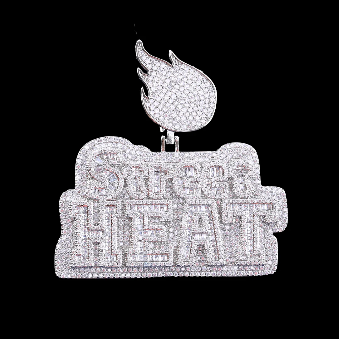 Street Heat Iced Out Diamond Pendant Necklace
