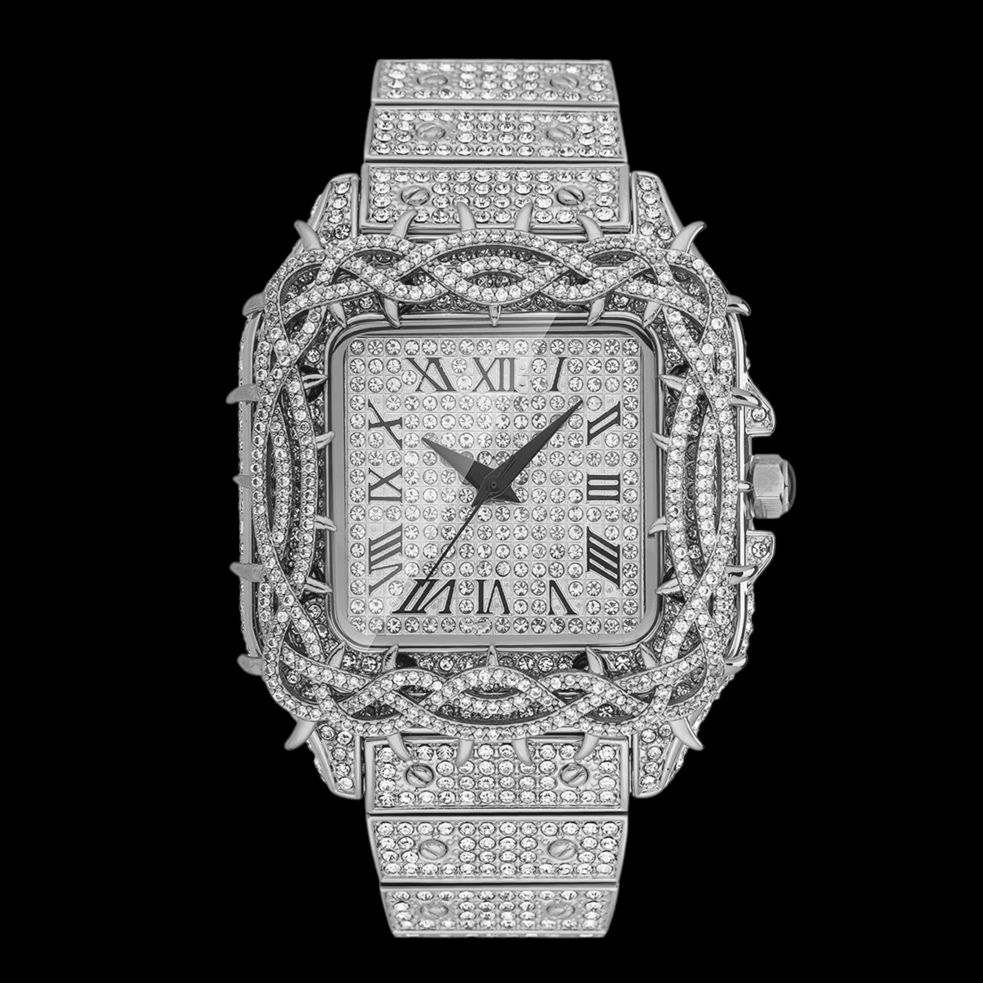 NEW | Thorn Crown Iced Out Diamond Watch
