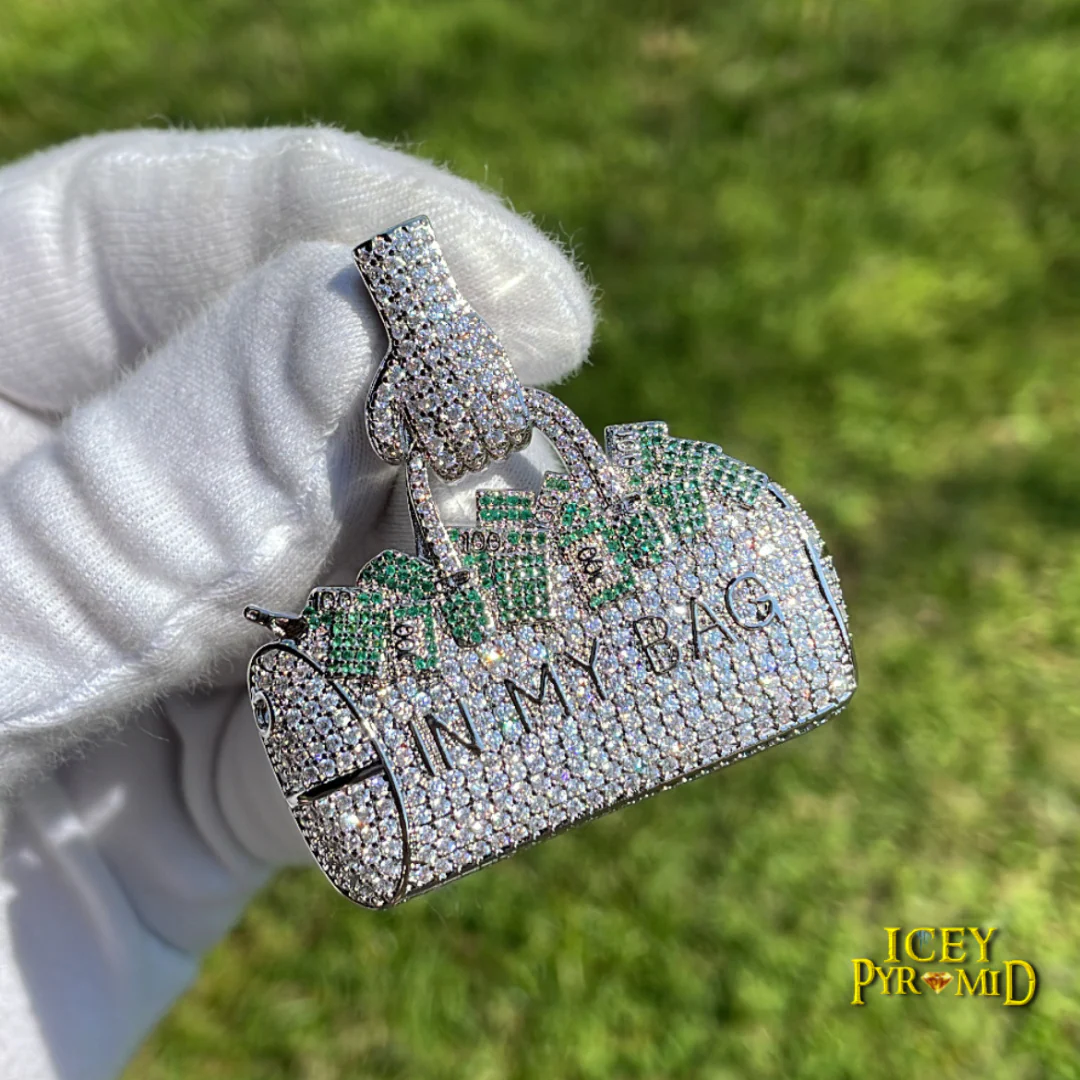 In My Bag Iced Out Letter Diamond Pendant Necklace - Image 2