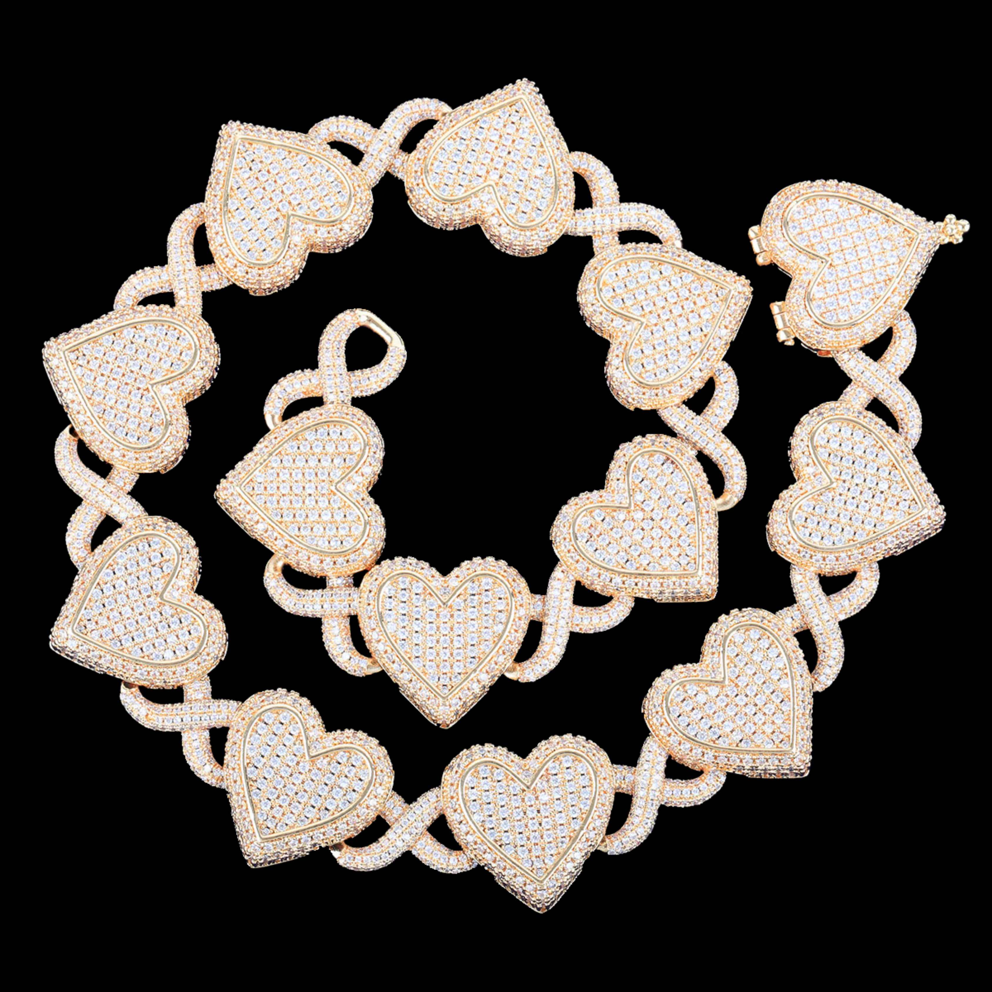 13MM Infinity Heart Iced Out Diamond Necklace Chain - Image 2