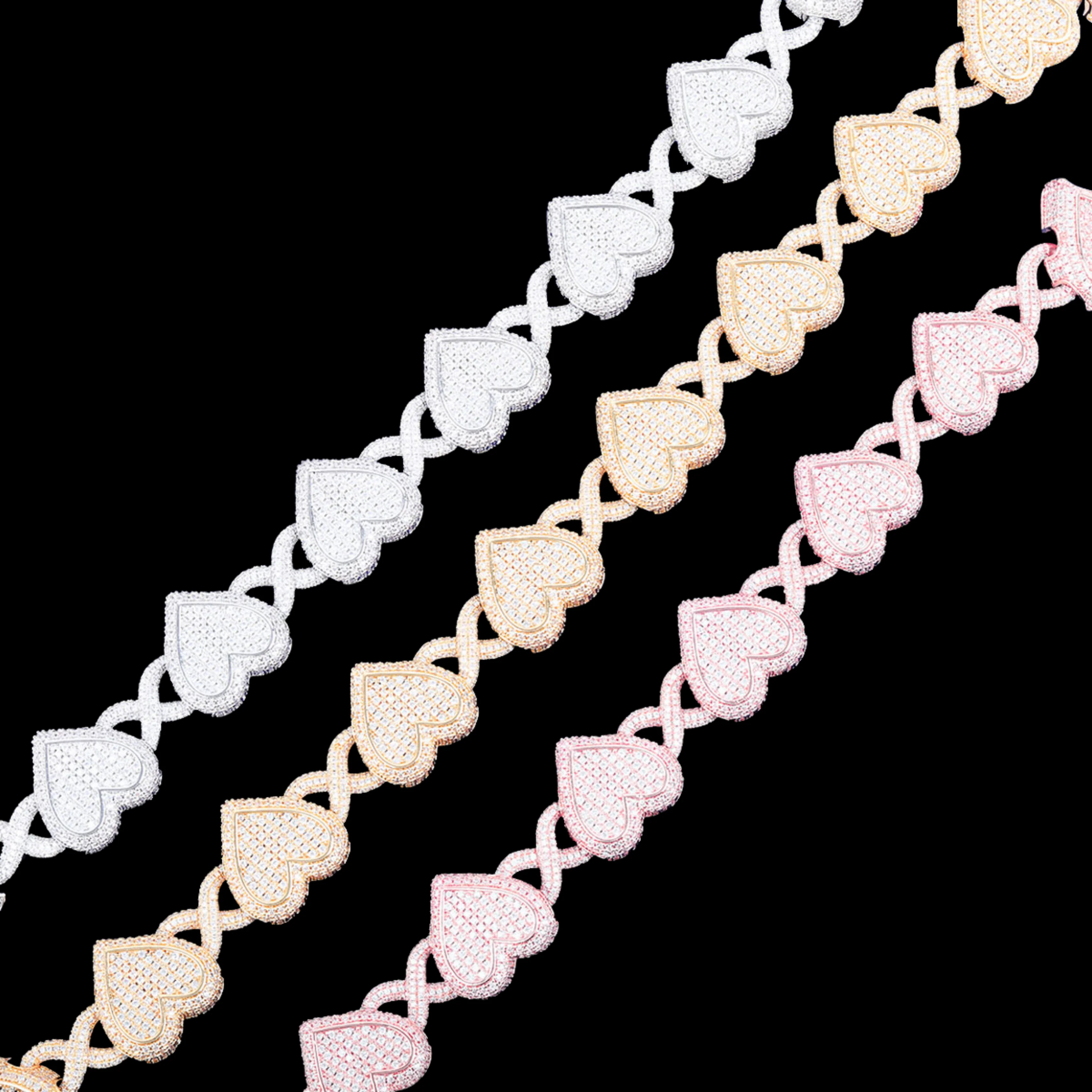13MM Infinity Heart Iced Out Diamond Necklace Chain - Image 5