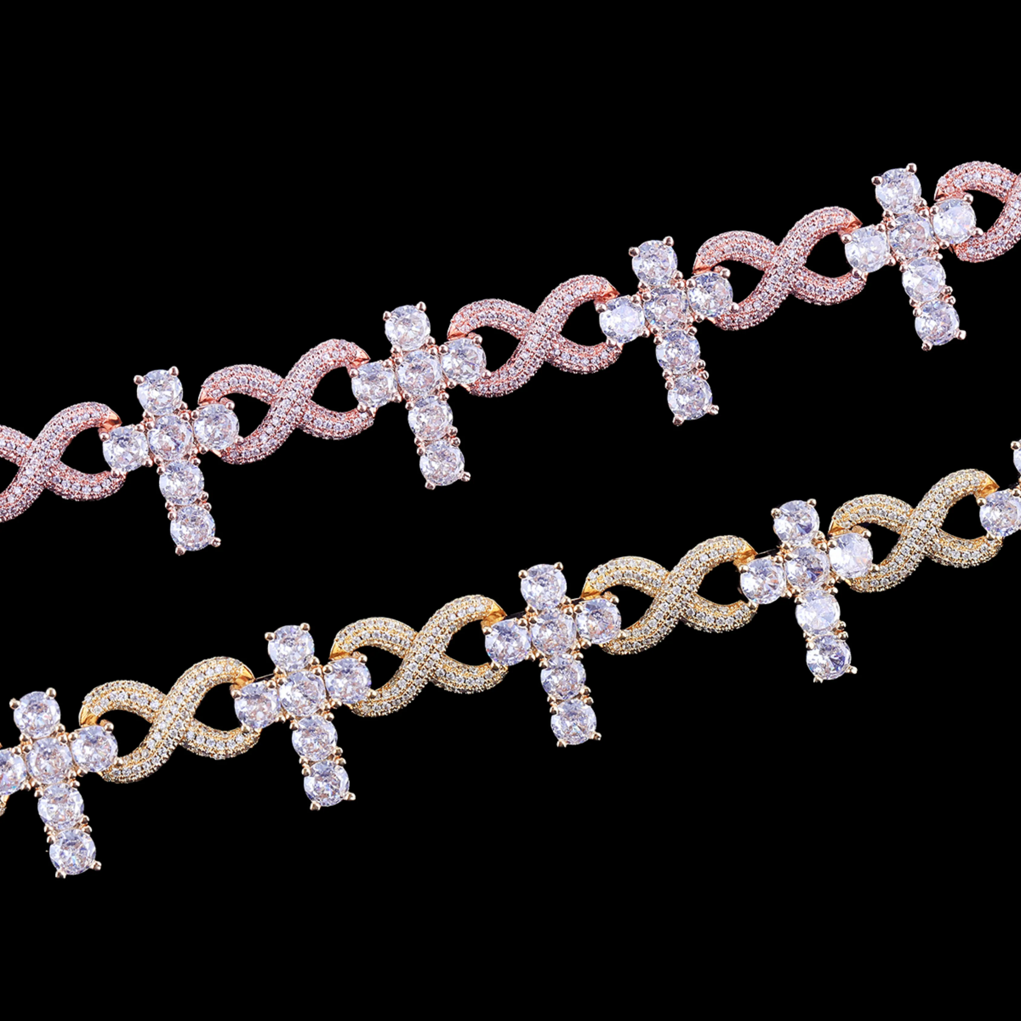 18MM Infinity Tennis Cross Iced Out Diamond Necklace Chain - Image 3