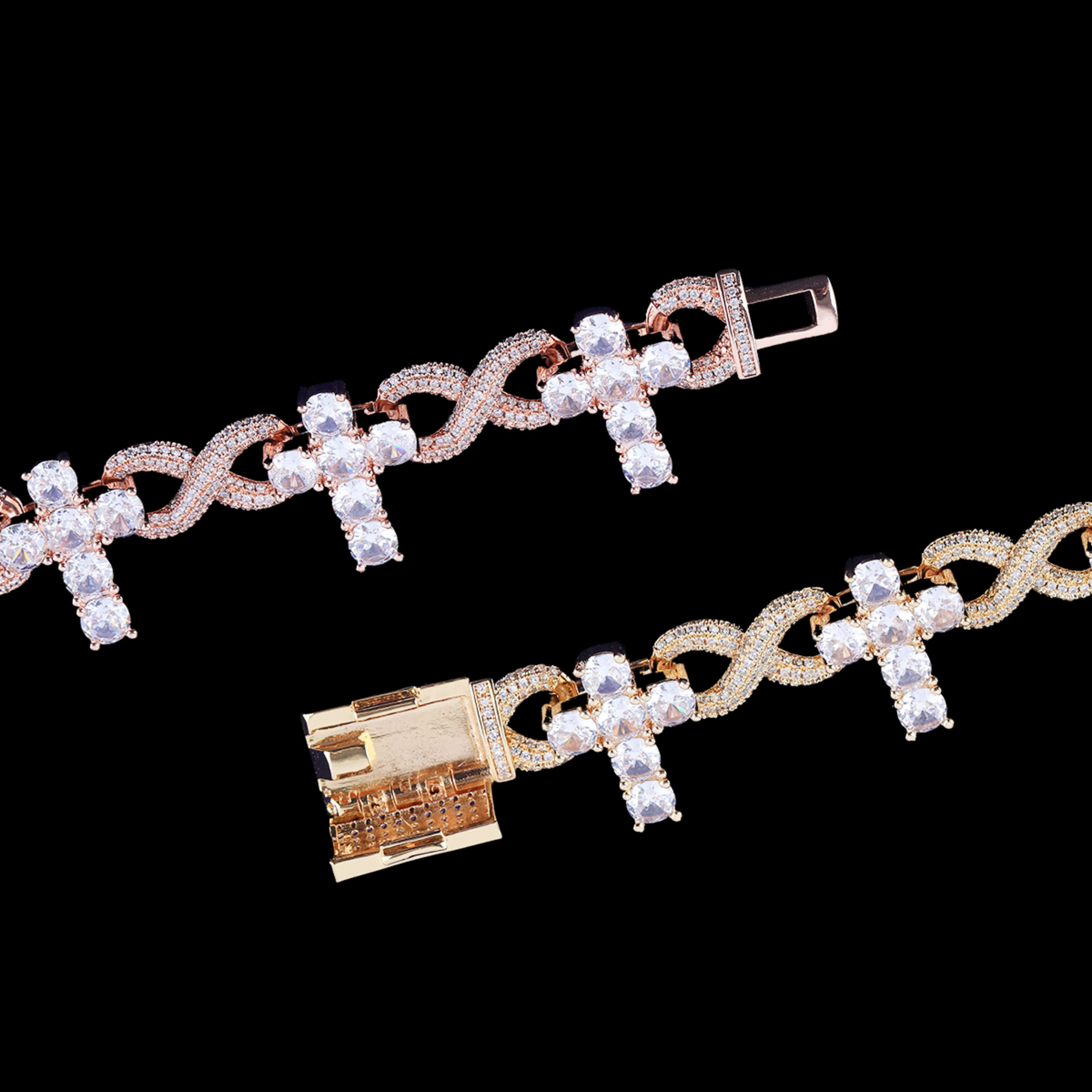 18MM Infinity Tennis Cross Iced Out Diamond Necklace Chain - Image 5