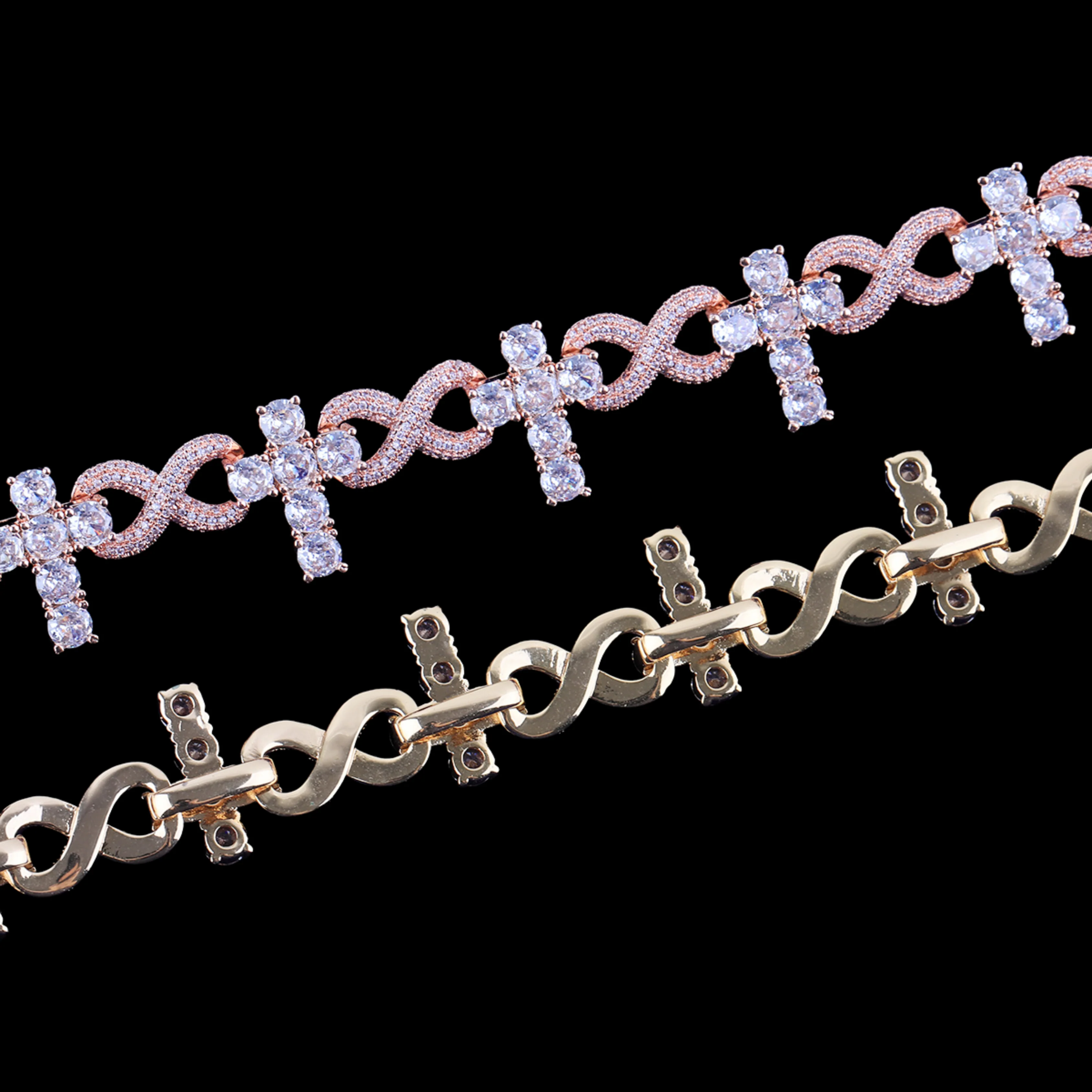 18MM Infinity Tennis Cross Iced Out Diamond Necklace Chain - Image 6