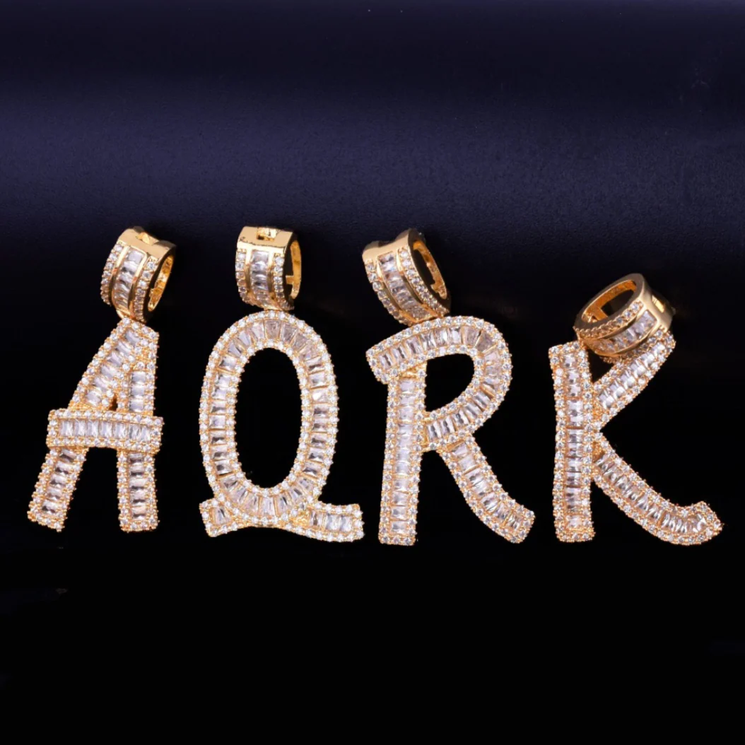 Italic Iced Out Personalized Custom Name Necklace Pendant - Image 4