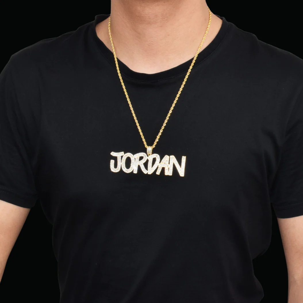 Italic Iced Out Personalized Custom Name Necklace Pendant - Image 5