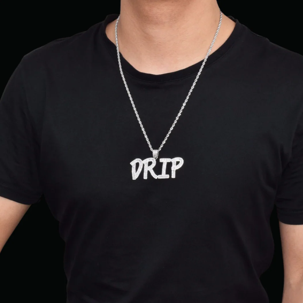 Italic Iced Out Personalized Custom Name Necklace Pendant - Image 8