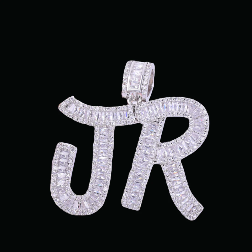 Italic Iced Out Personalized Custom Name Necklace Pendant - Image 9