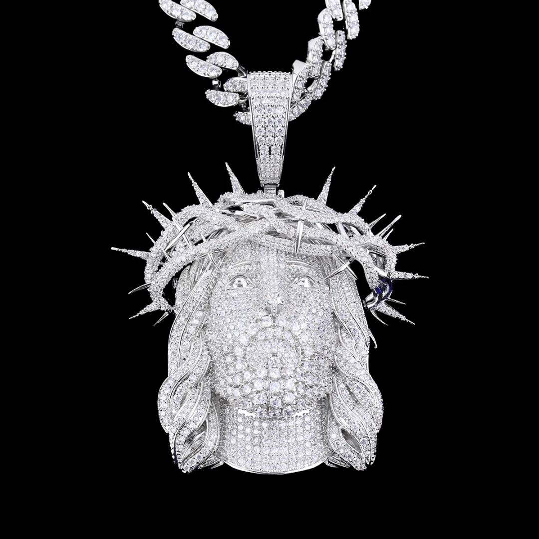 Jesus Christ Iced Out Diamond Pendant Necklace - Image 2