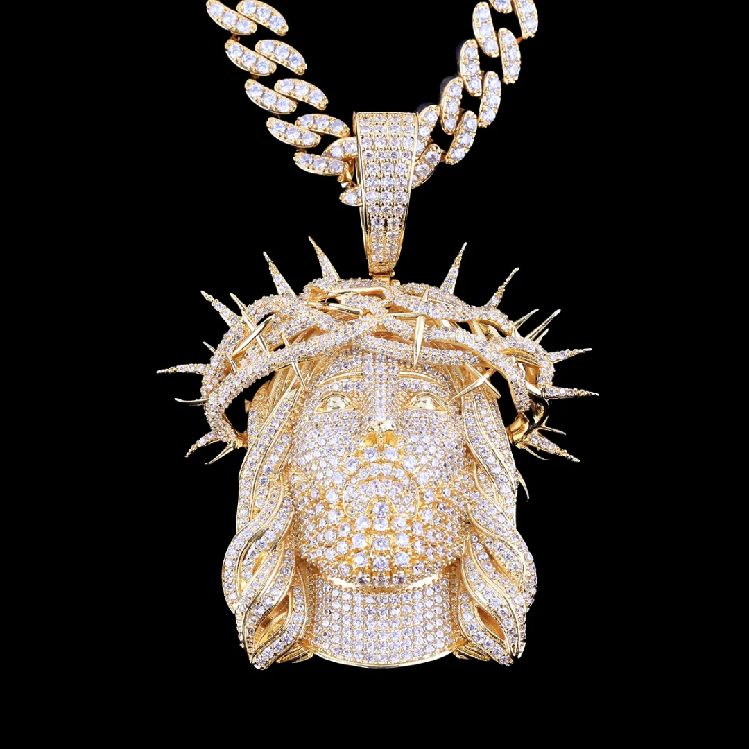 Jesus Christ Iced Out Diamond Pendant Necklace - Image 3