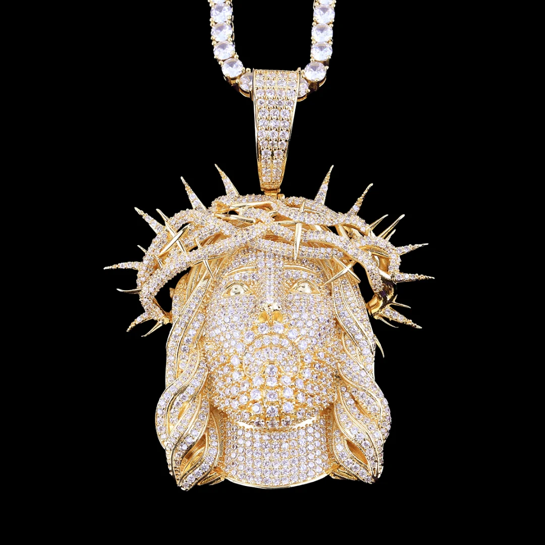 Jesus Christ Iced Out Diamond Pendant Necklace - Image 4