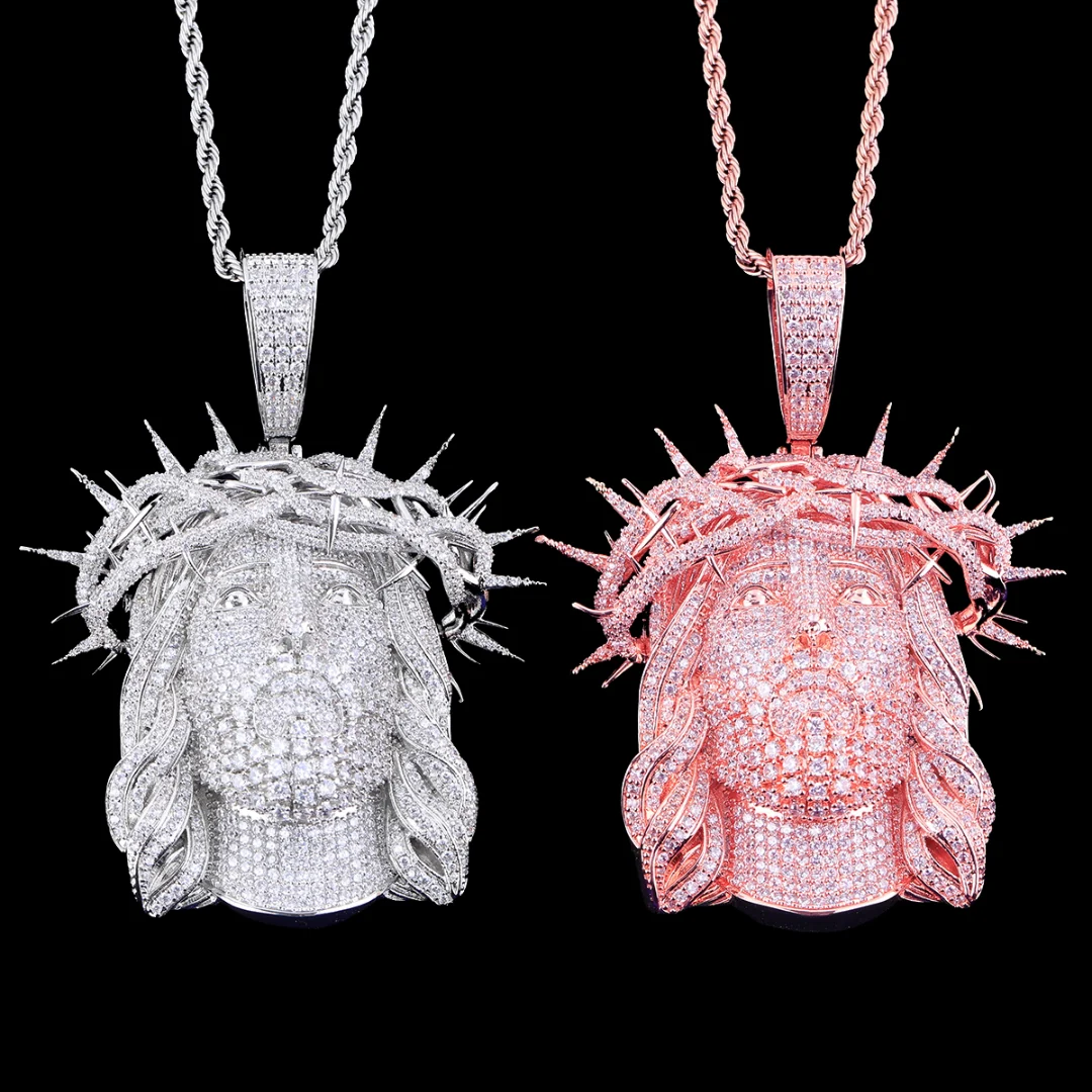 Jesus Christ Iced Out Diamond Pendant Necklace - Image 5