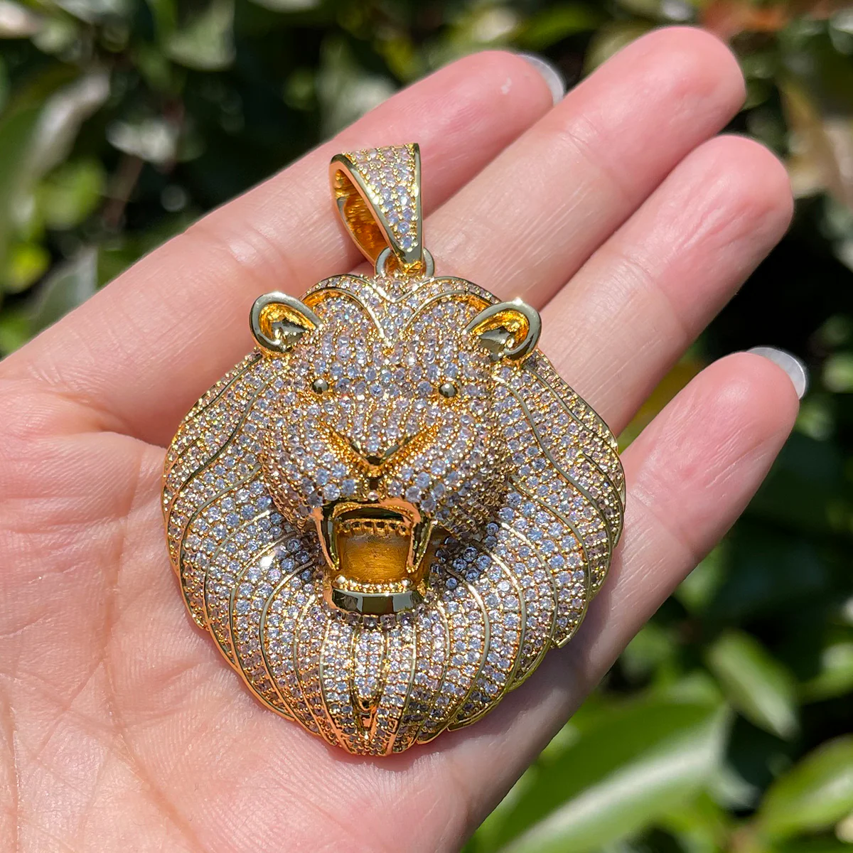 Lion Head Iced Out Diamond Pendant Necklace - Image 12