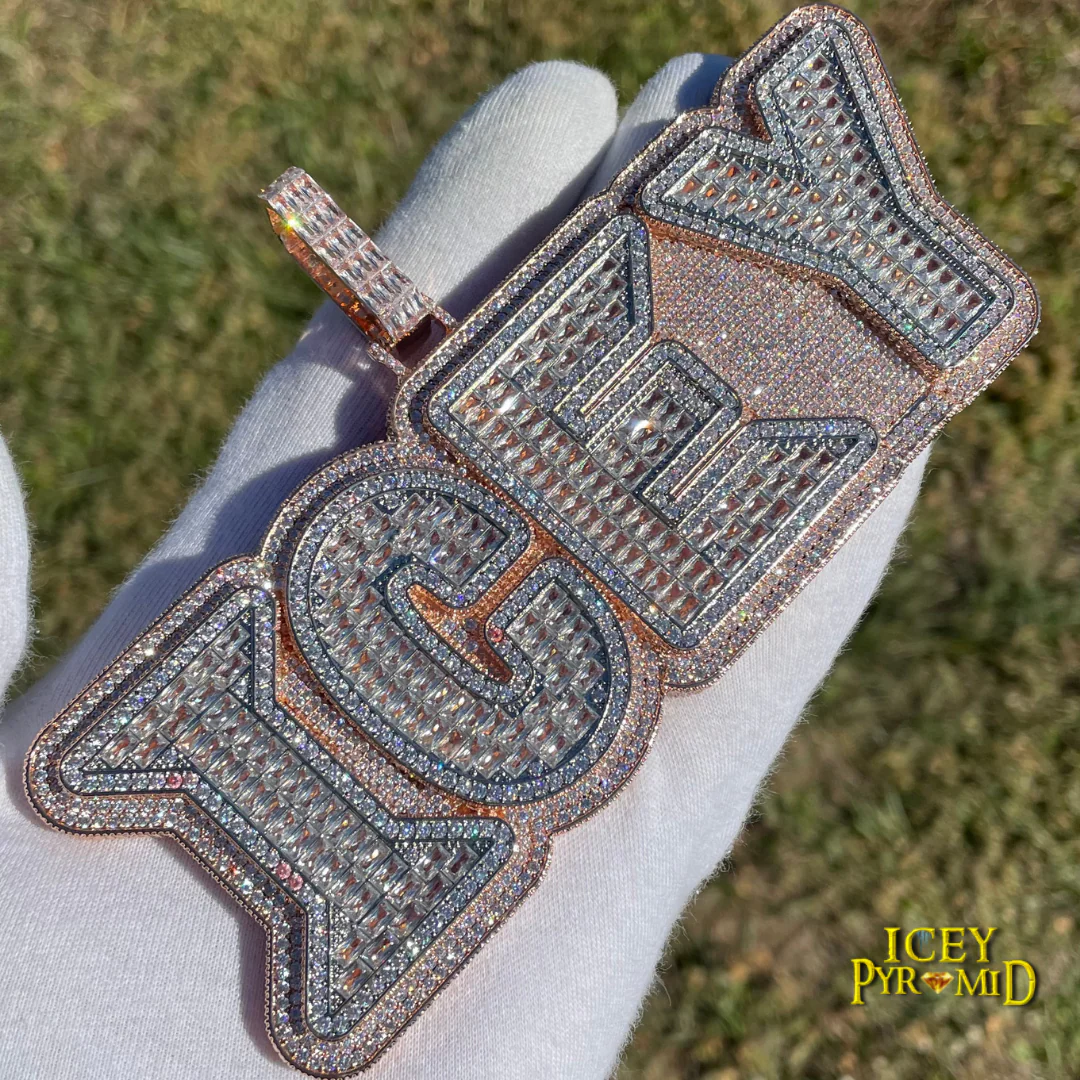 Lux Design Two Layers Iced Out Personalized Custom Name Necklace Pendant - Image 13