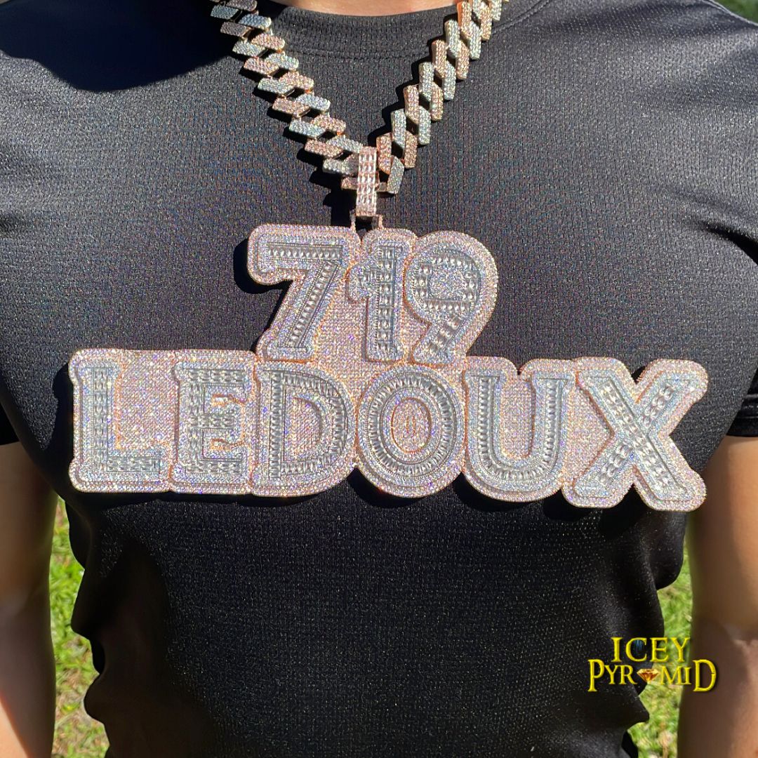 Lux Design Two Layers Iced Out Personalized Custom Name Necklace Pendant - Image 20