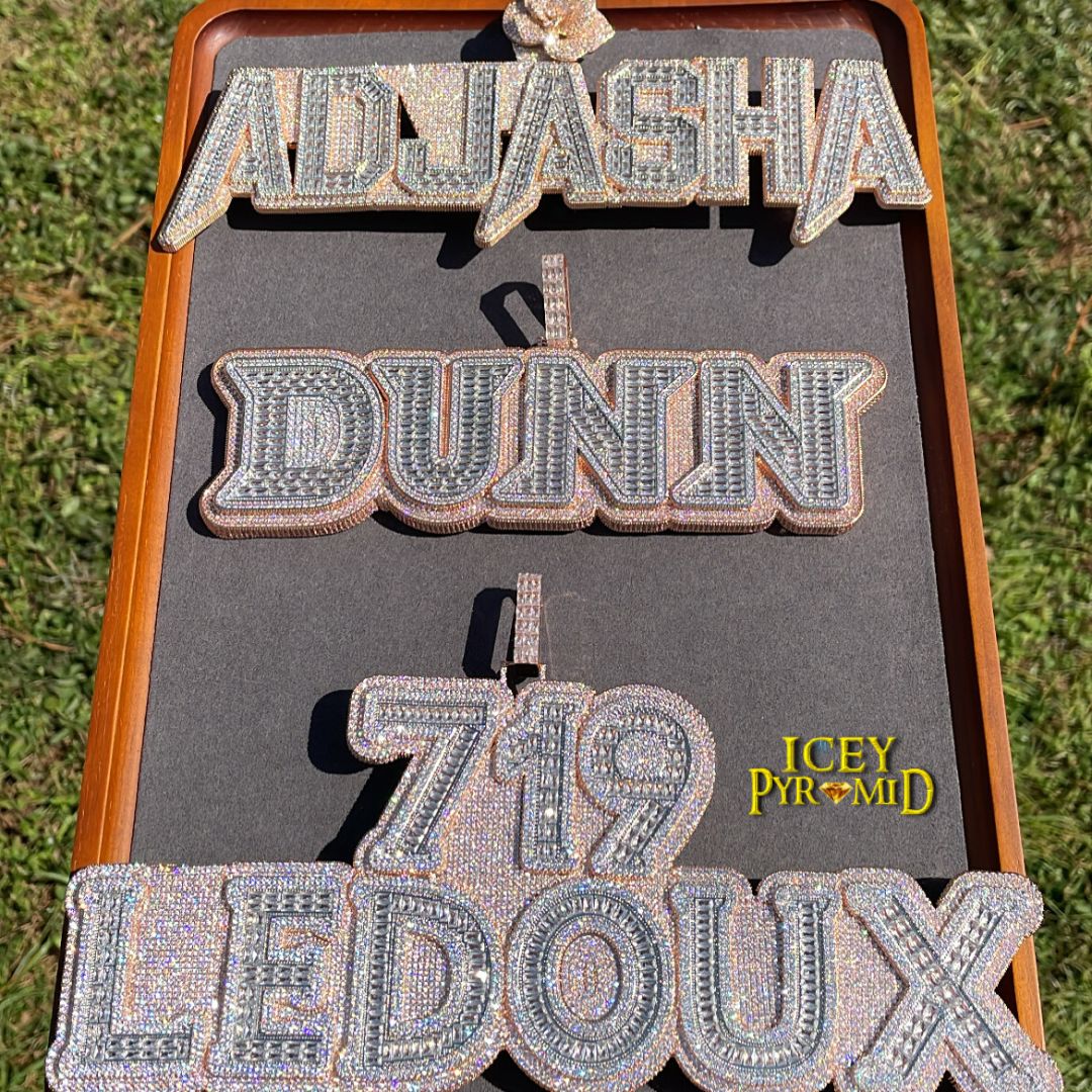 Lux Design Two Layers Iced Out Personalized Custom Name Necklace Pendant - Image 21