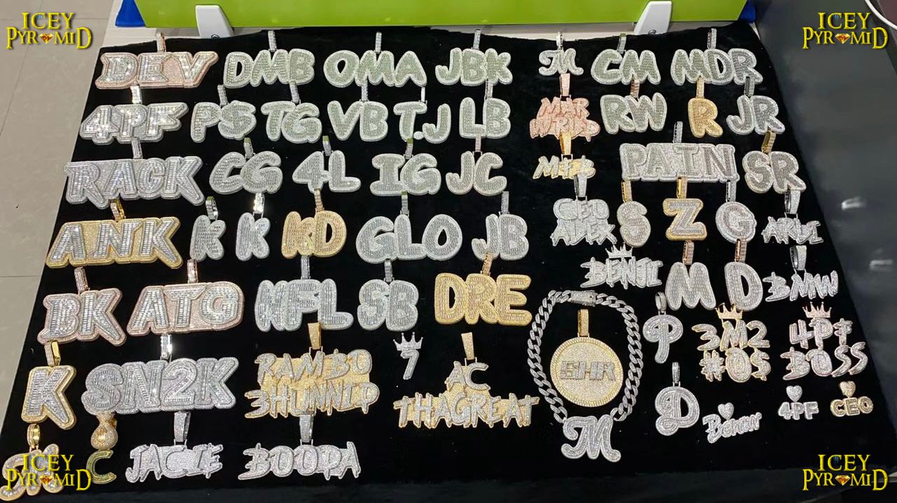 Lux Design Two Layers Iced Out Personalized Custom Name Necklace Pendant - Image 29