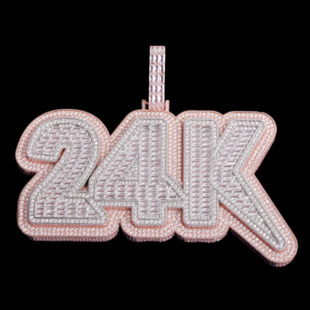 Lux Design Two Layers Iced Out Personalized Custom Name Necklace Pendant - Image 3