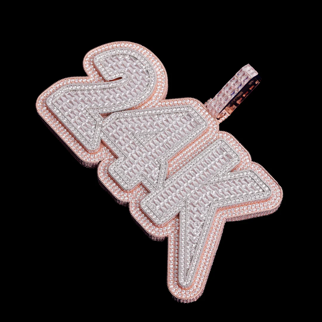 Lux Design Two Layers Iced Out Personalized Custom Name Necklace Pendant - Image 4