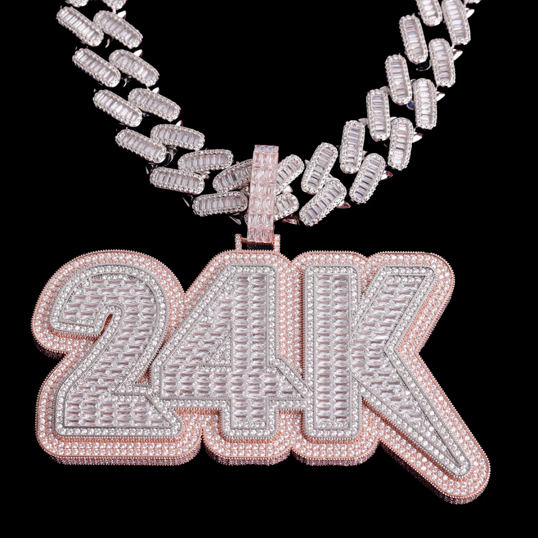 Lux Design Two Layers Iced Out Personalized Custom Name Necklace Pendant - Image 5