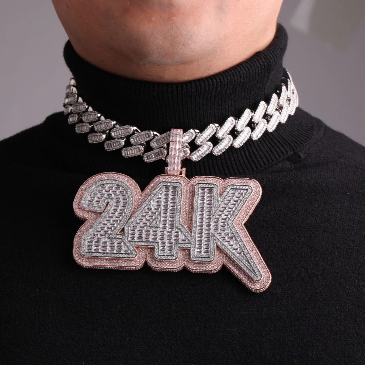 Lux Design Two Layers Iced Out Personalized Custom Name Necklace Pendant - Image 6