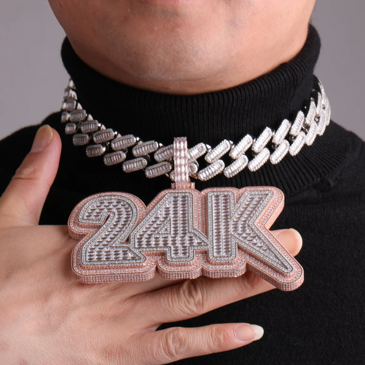Lux Design Two Layers Iced Out Personalized Custom Name Necklace Pendant - Image 7