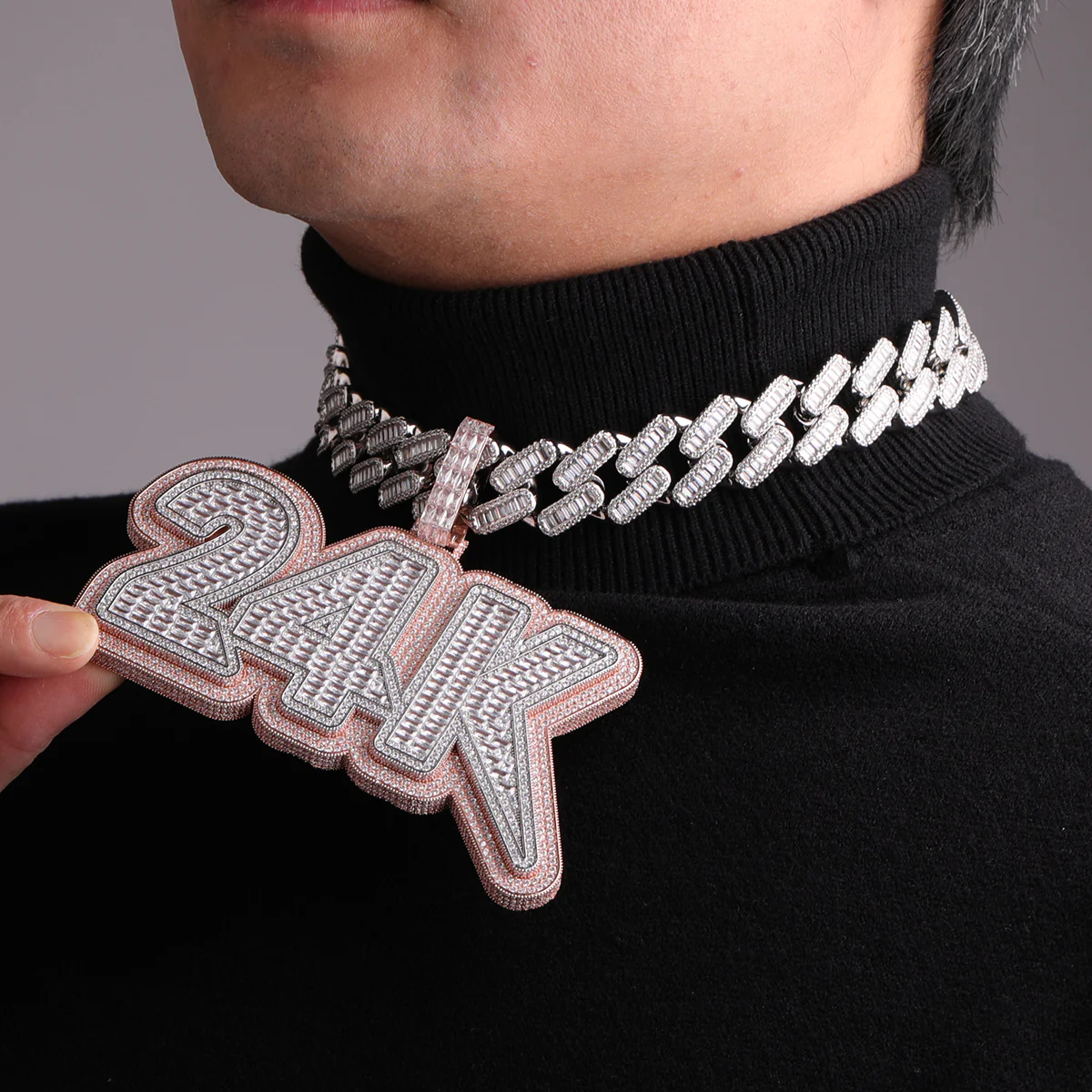Lux Design Two Layers Iced Out Personalized Custom Name Necklace Pendant - Image 8