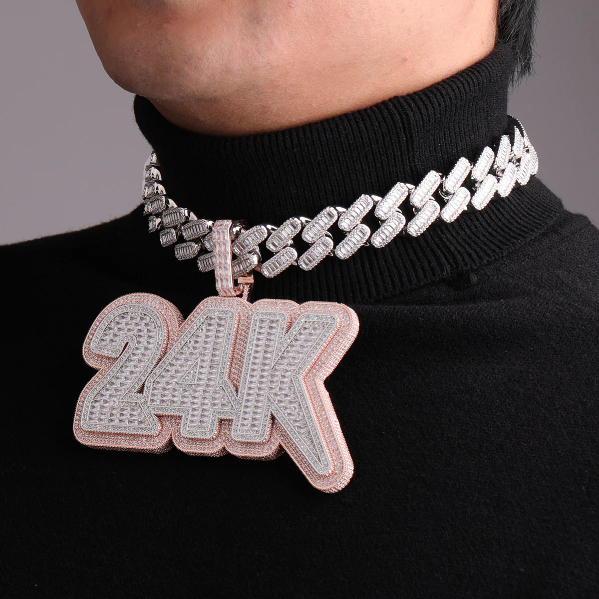Lux Design Two Layers Iced Out Personalized Custom Name Necklace Pendant - Image 9
