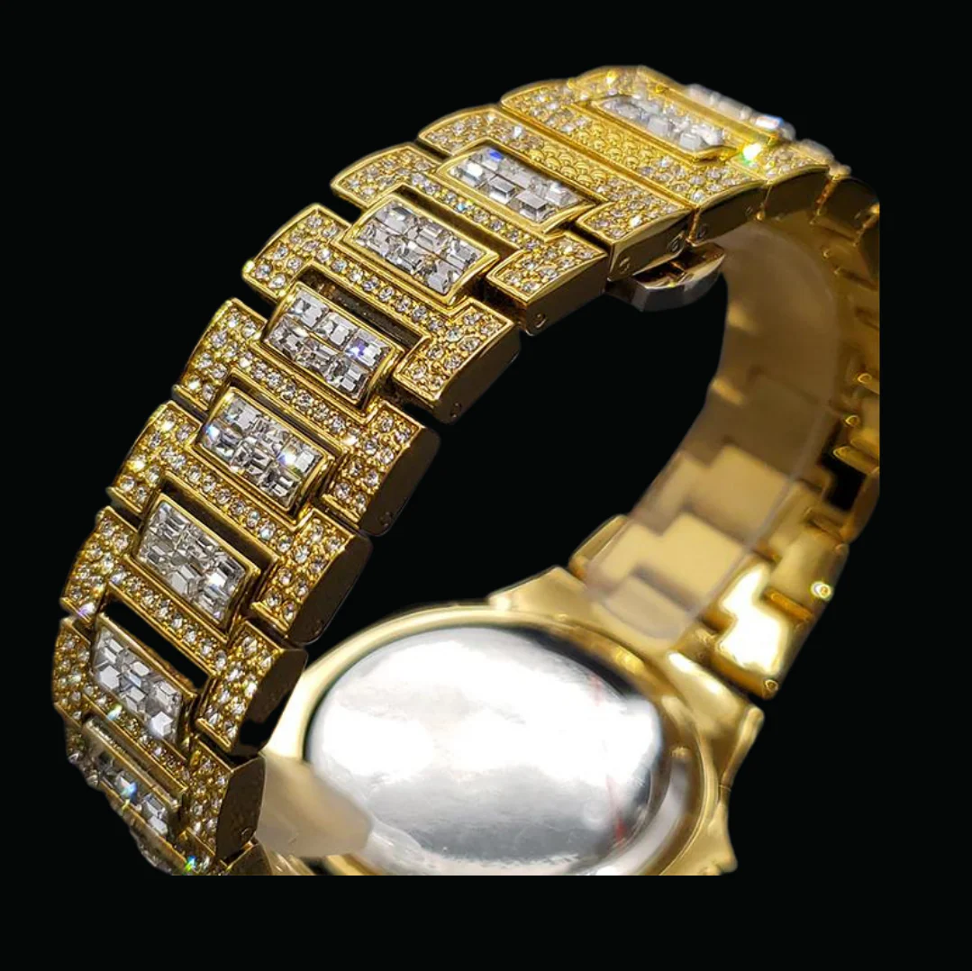 Luxury Date Special Minute Hand Iced Out Diamond Watch - Image 14