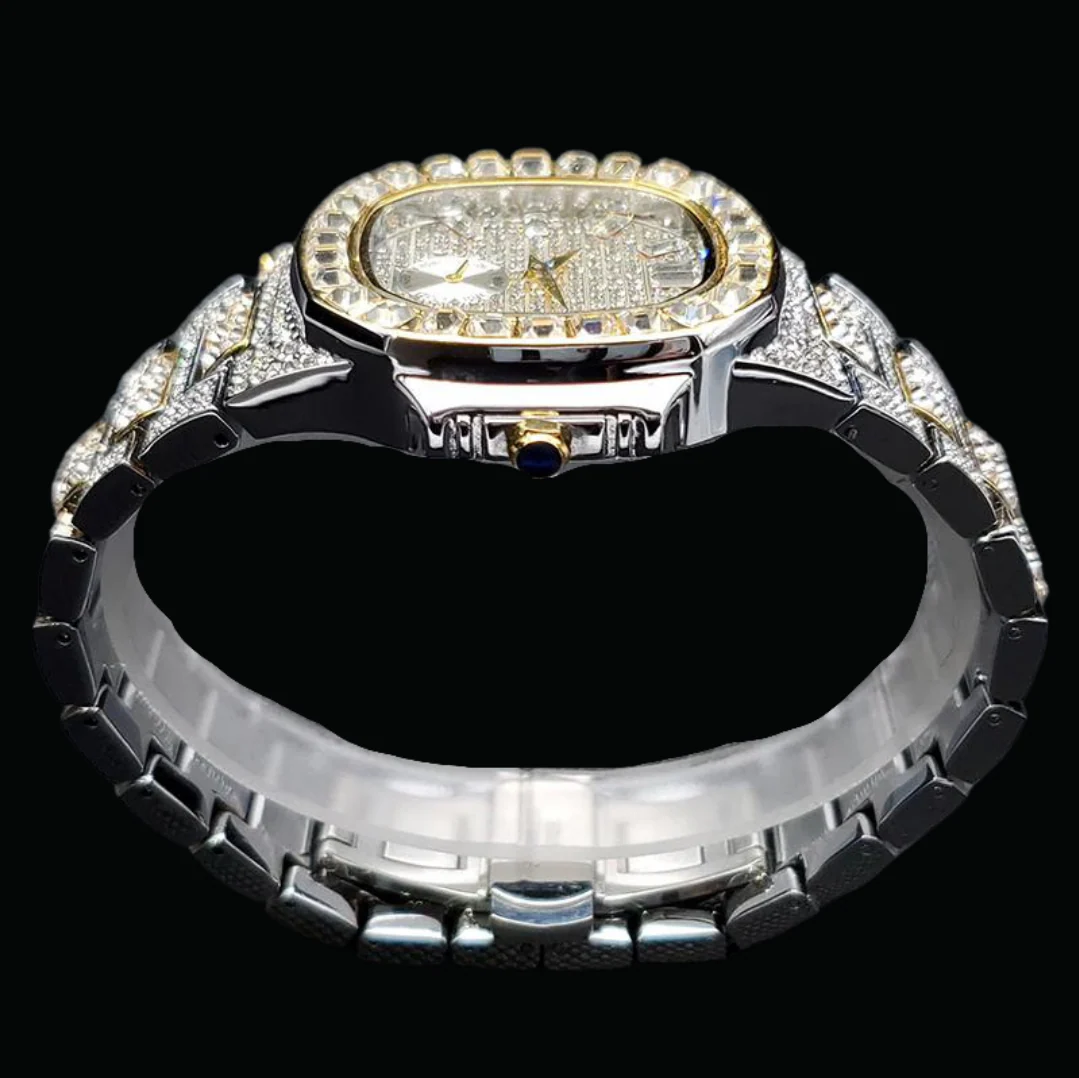 Luxury Date Special Minute Hand Iced Out Diamond Watch - Image 15