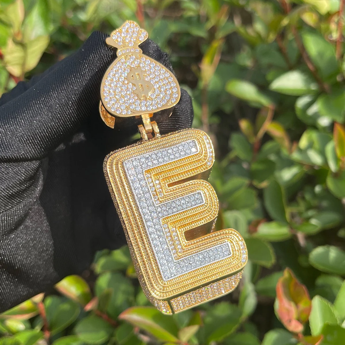 Luxury Full Stoned Triple Layer Iced Out Initial Custom Name Necklace Pendant - Image 4