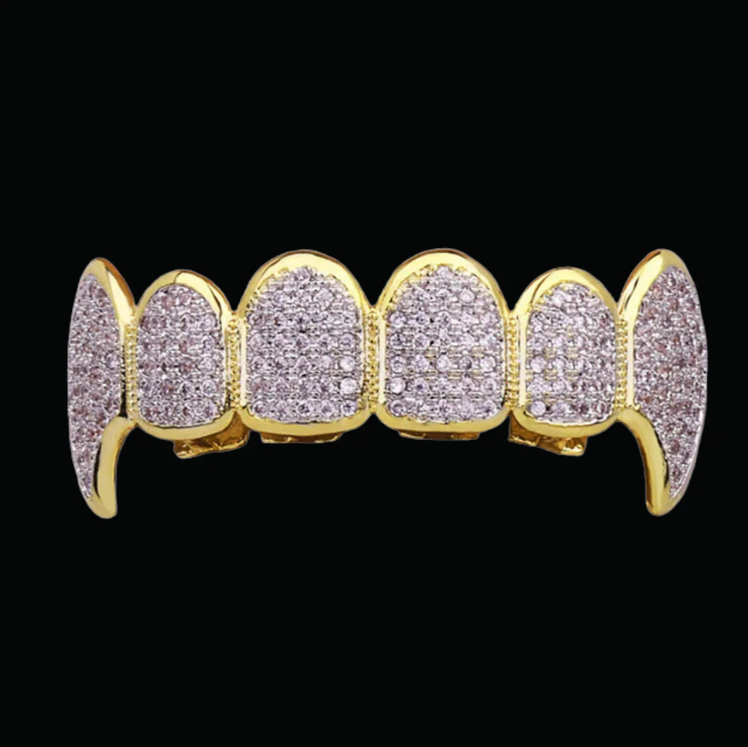 Micro Pave Fuchsia Iced Out Diamond Grillz - Image 3